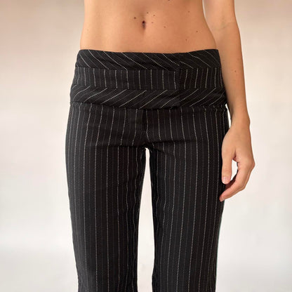 Y2K Low Rise Pinstripe Flare Pants (XS)