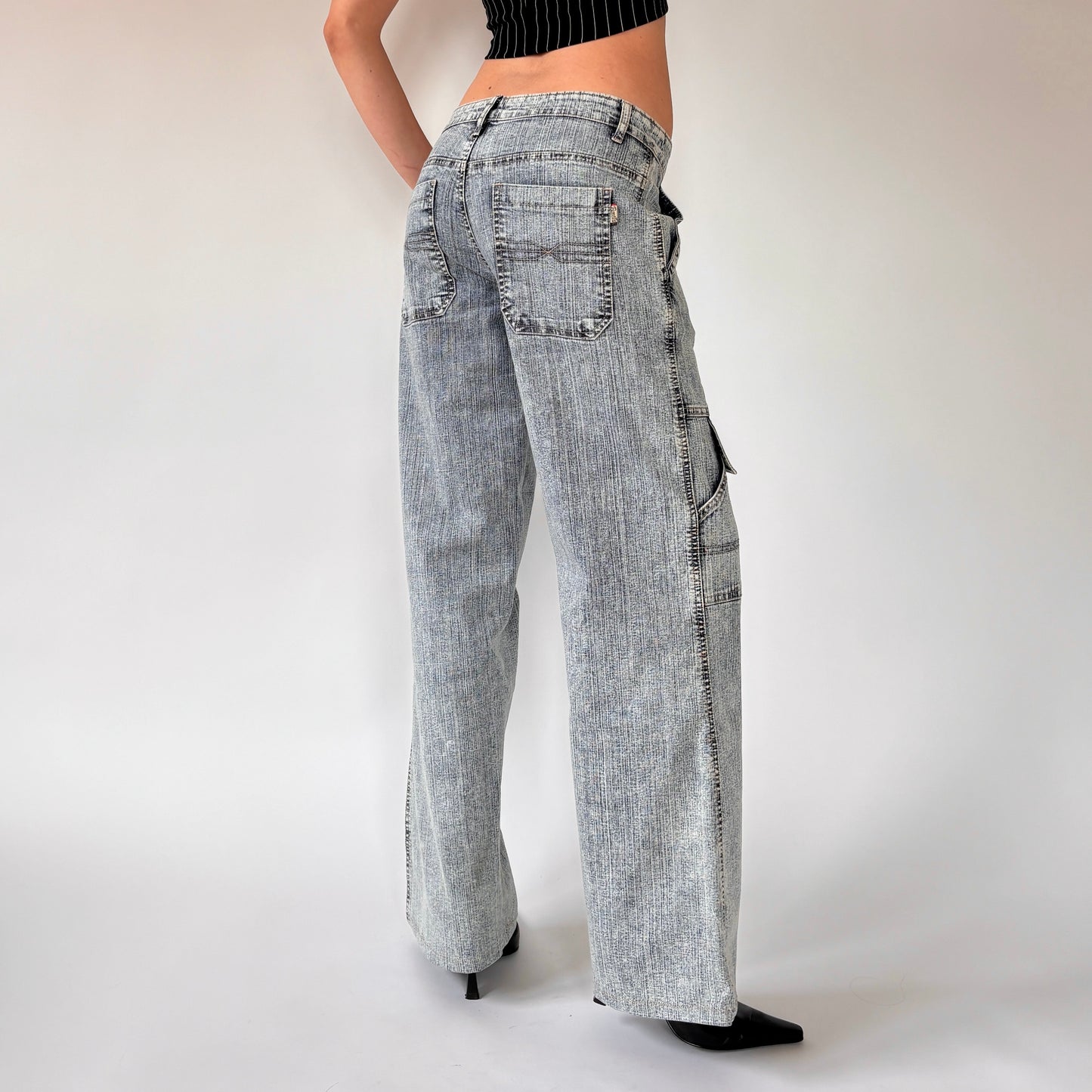 Y2K Acid Cargo Jeans (S)