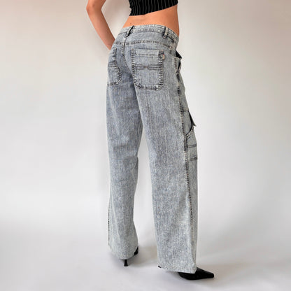 Y2K Acid Cargo Jeans (S)