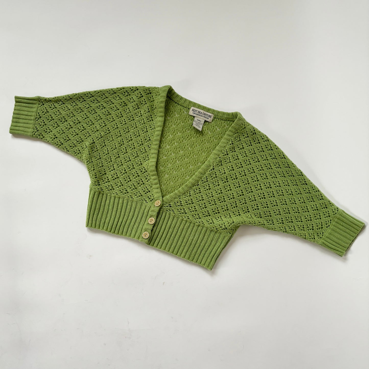 Y2K Pistachio Knit Crop (S)
