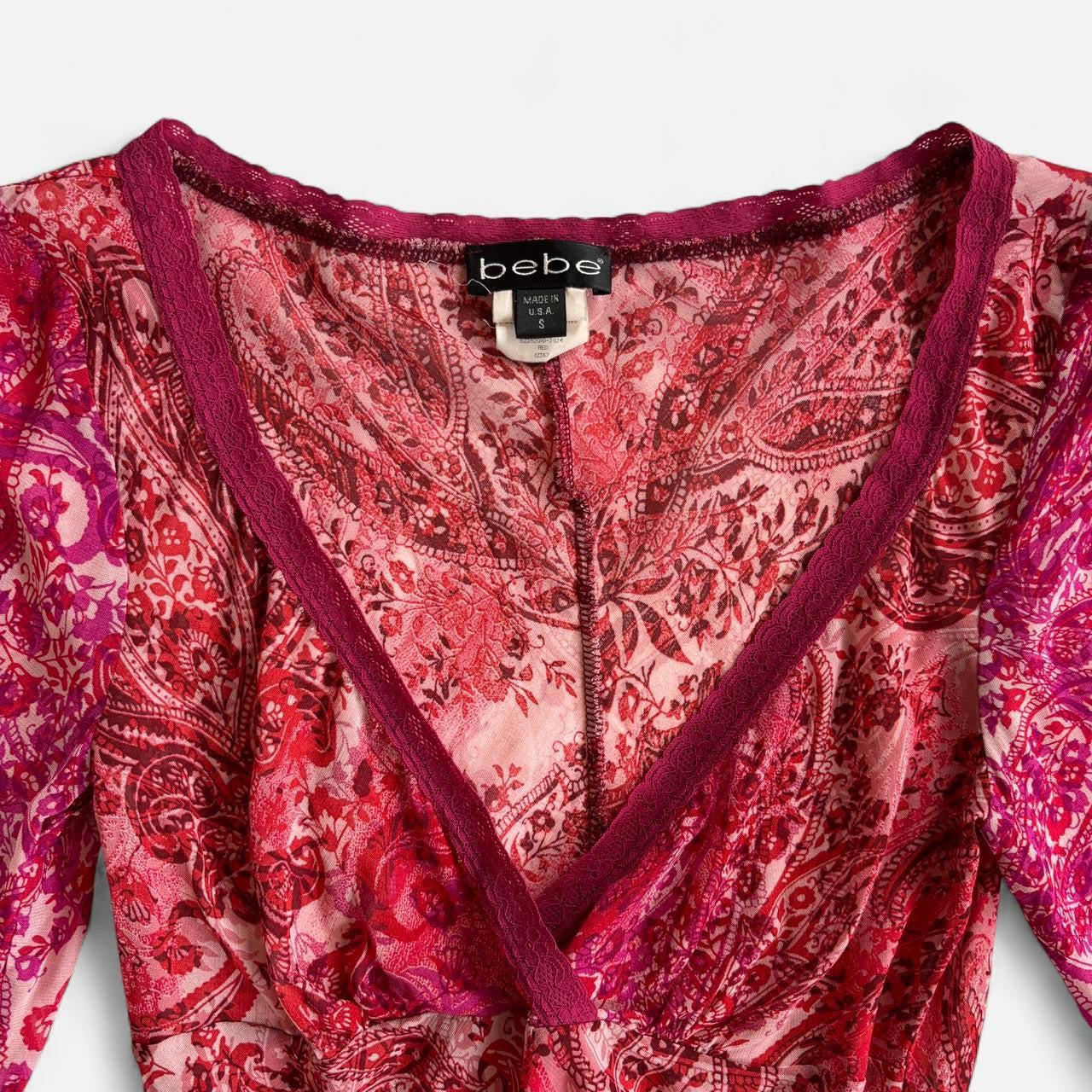 Y2K Bebe Paisley Whimsy Top (S)