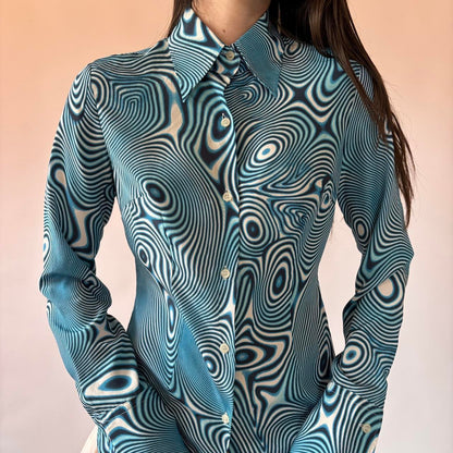 Y2K Benetton Psychedelic Cyber Top (S)