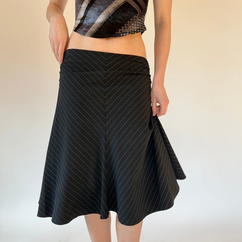 90s Pinstripe Midi Skirt (S)