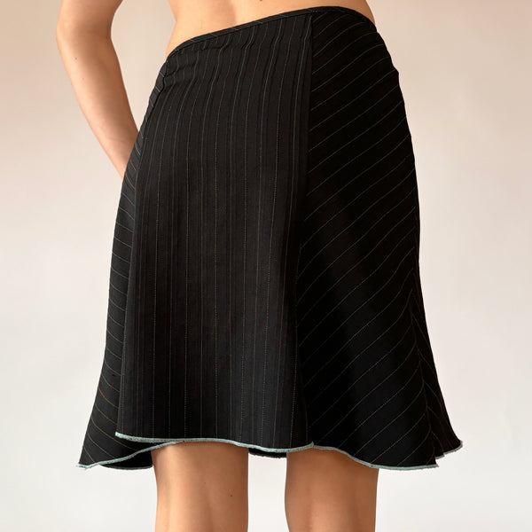 90s Pinstripe Midi Skirt (XS)