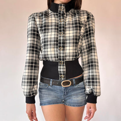 Y2K Houndstooth Jacket (M)
