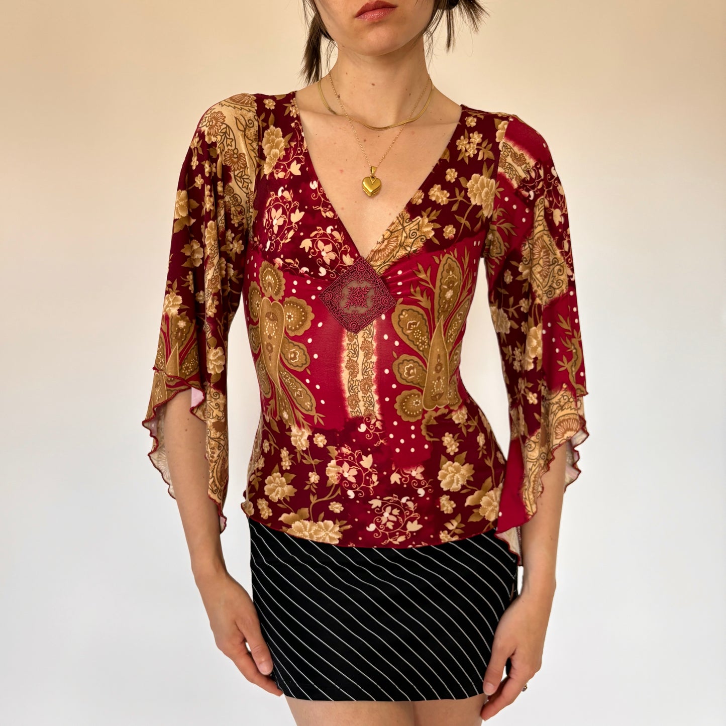 Y2K Angel Sleeve Top (XS/S)