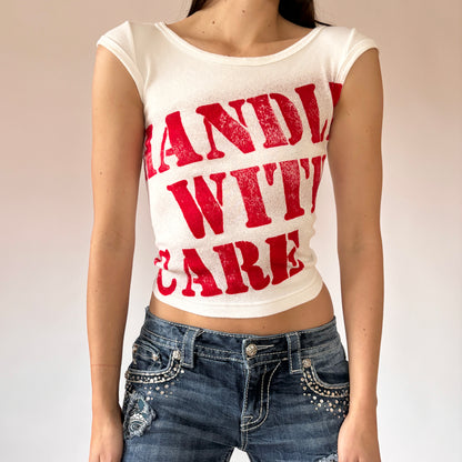 90s Handle With Care Baby Tee (XXS/XS)