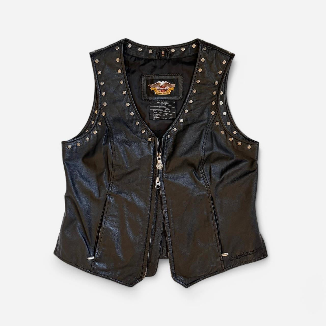 Harley Davidson Studded Leather Vest (S/M)