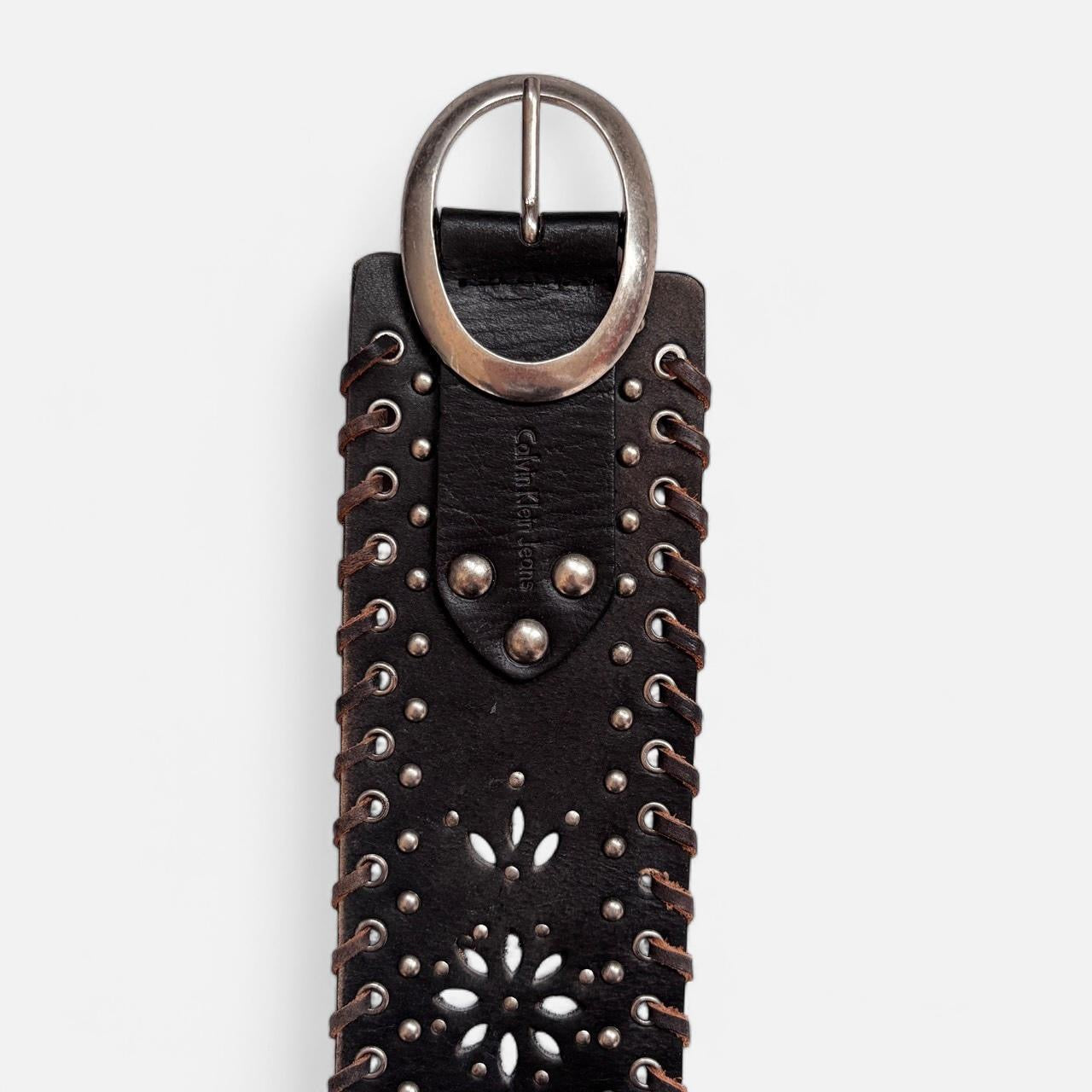 Y2K Chunky Studded Cutout Belt (XL)