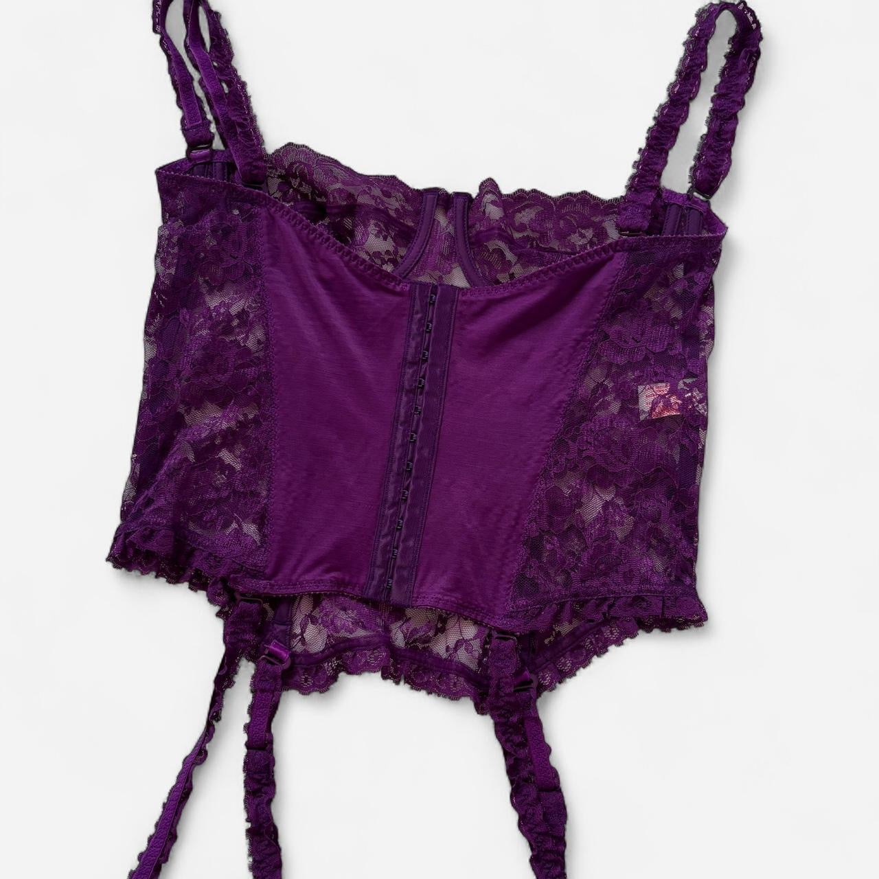 80s Purple Lace Bustier Top (M)