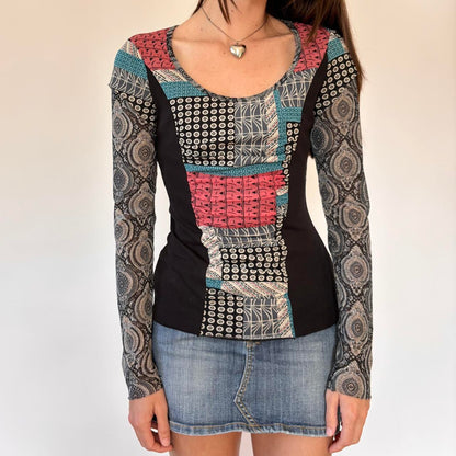 Y2K Bisou Bisou Mesh Top (S)