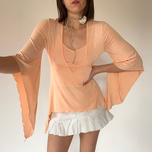 Y2K Peach Whimsy Top (S)
