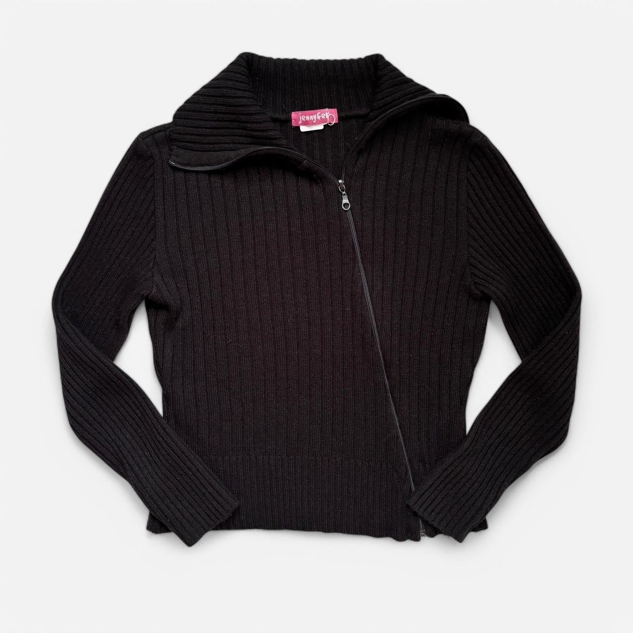 Y2K Asymmetrical Zipper Sweater (M)