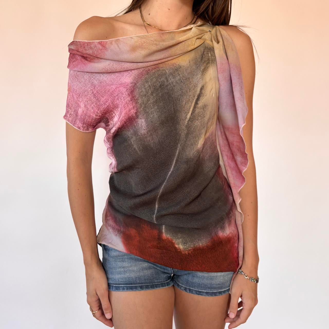 Asymmetrical Watercolor Top (S)