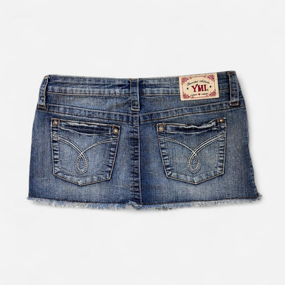 Y2K Low Rise Denim Micro Mini Skirt (XXS)