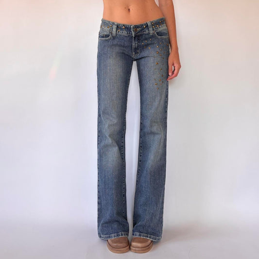 Y2K Studded Bongo Jeans (S)