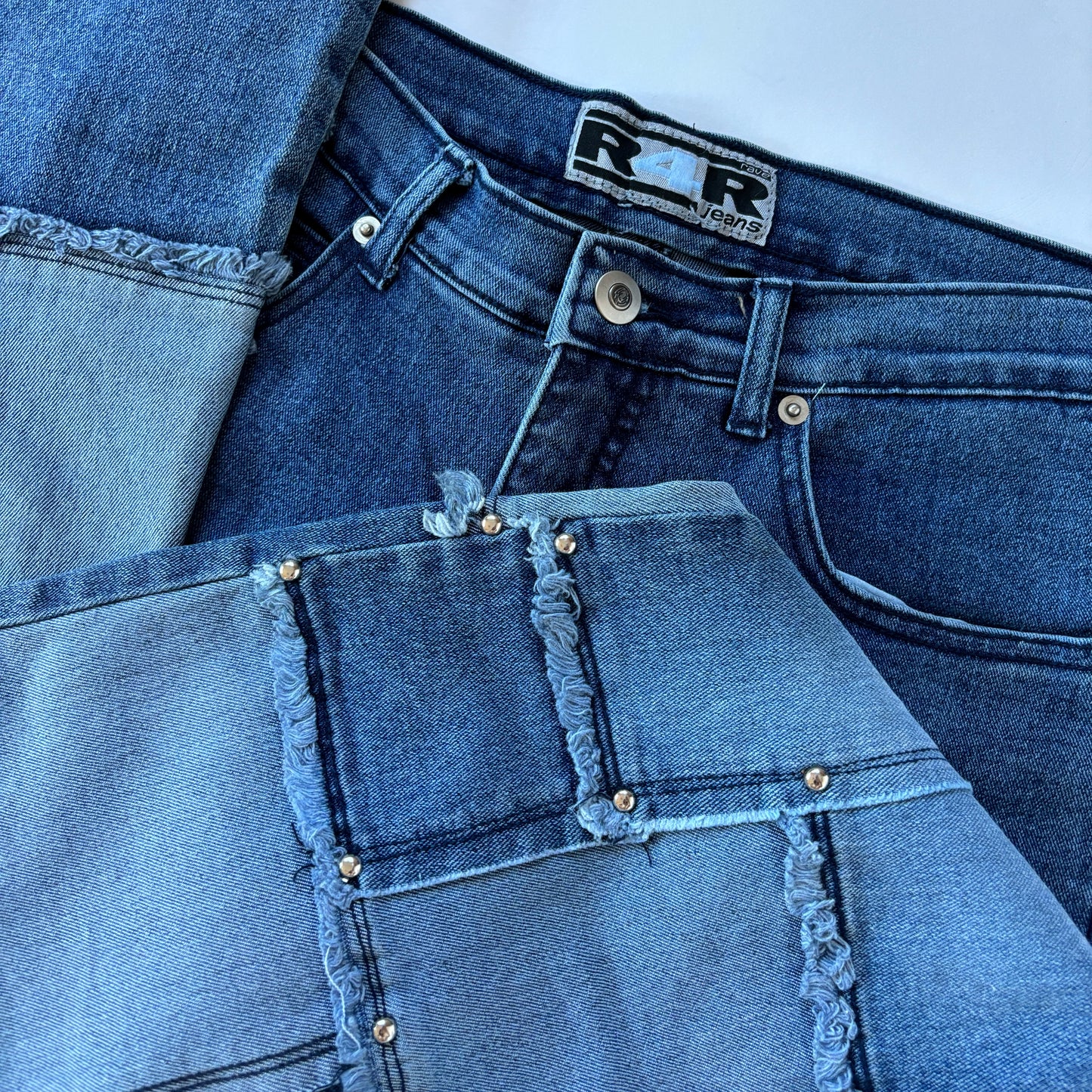 2000s Patchwork Jeans (XS)