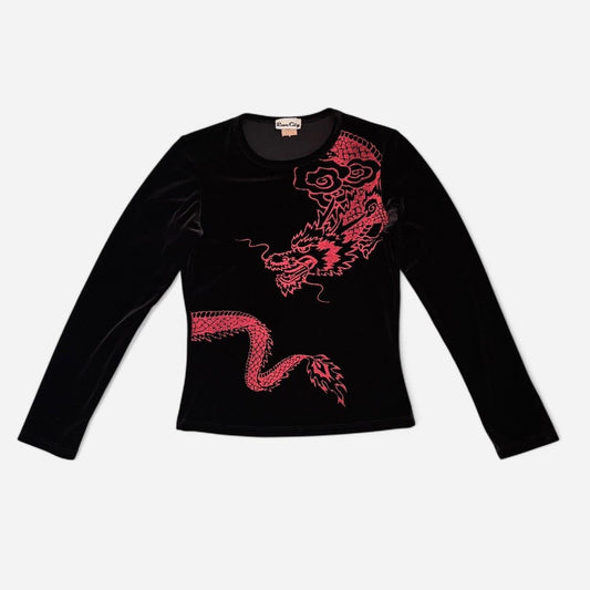 90s Velvet Dragon Top (XS/S)