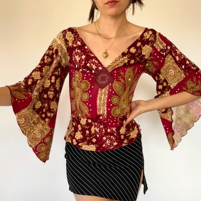 Y2K Angel Sleeve Top (XS/S)