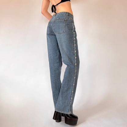Y2K Beaded Jeans (S/M)