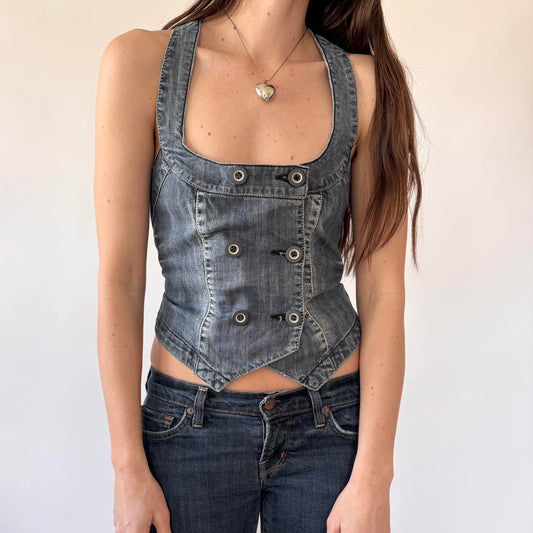 Y2K Denim Vest (M/L)