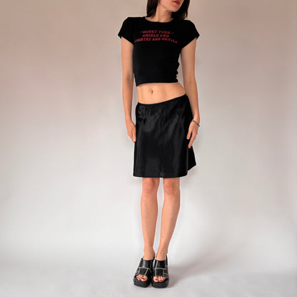 90s Noir Satin Skirt (S)