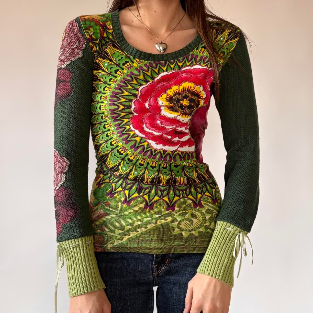 Desigual Graphic Longsleeve Top (S)