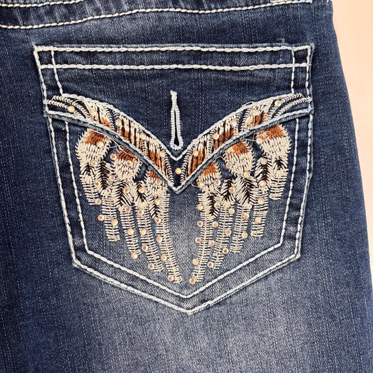 Y2K Embellished Pocket Jeans (M)