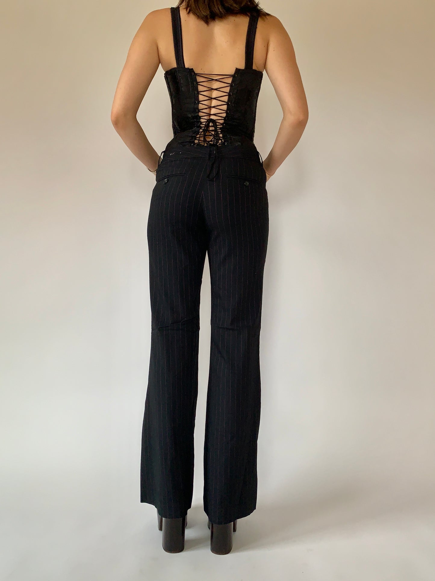 Y2K Pinstripe Trousers - Small