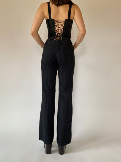 Y2K Pinstripe Trousers - Small