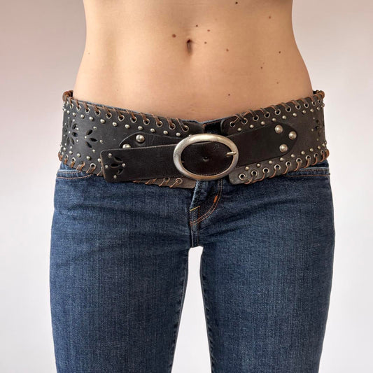 Y2K Chunky Studded Cutout Belt (XL)
