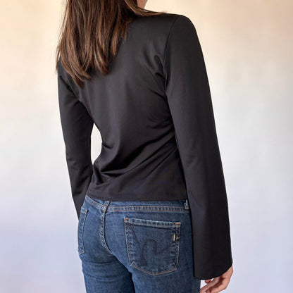 2000s Noir Hook & Eye Top (S)