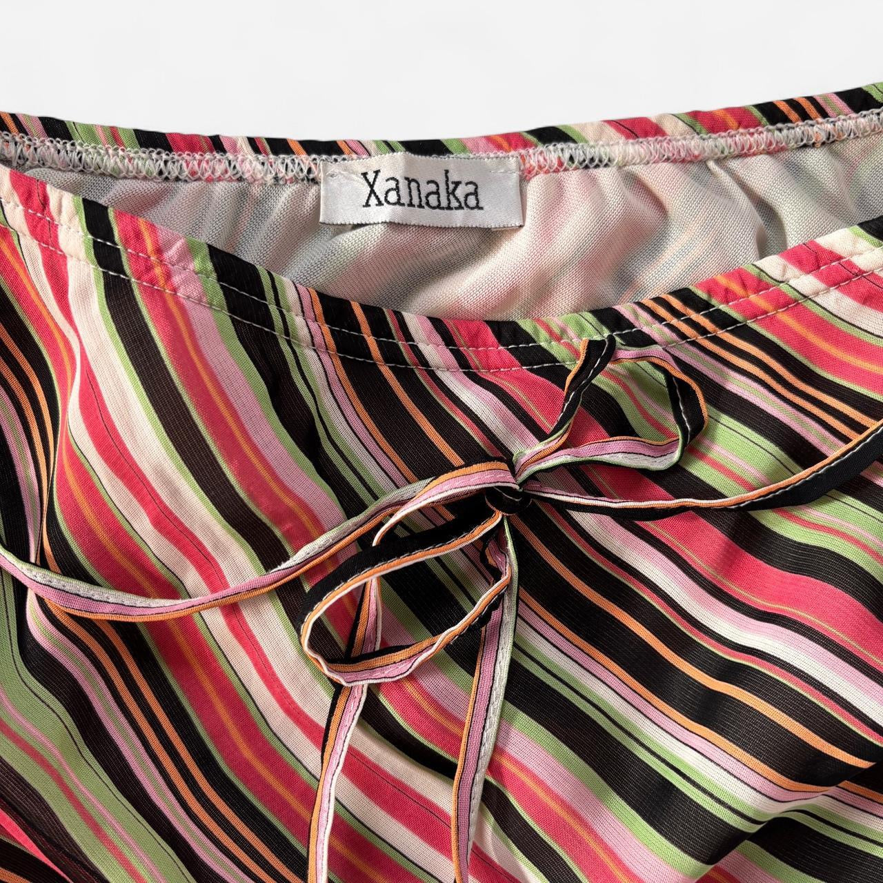 Y2K Striped Midi Skirt (S)