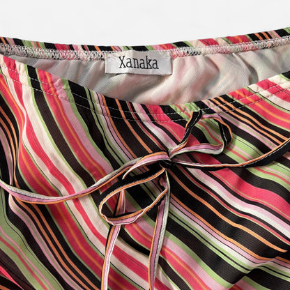 Y2K Striped Midi Skirt (S)