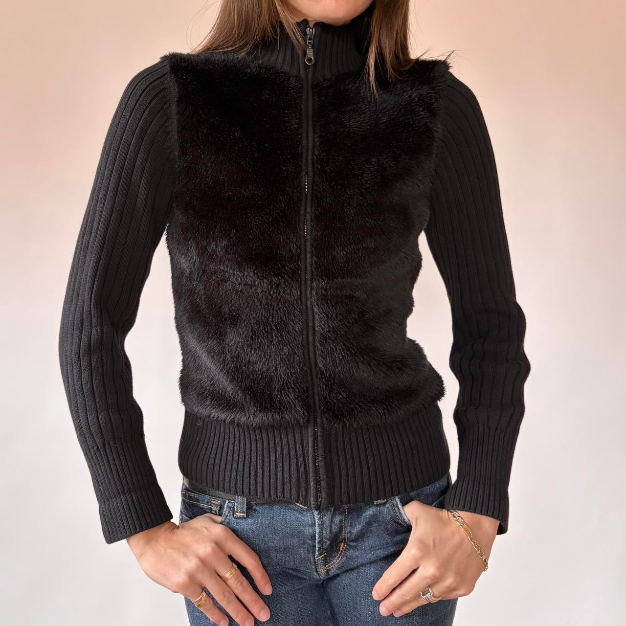 Y2K Furry Zip Up (XS/S)