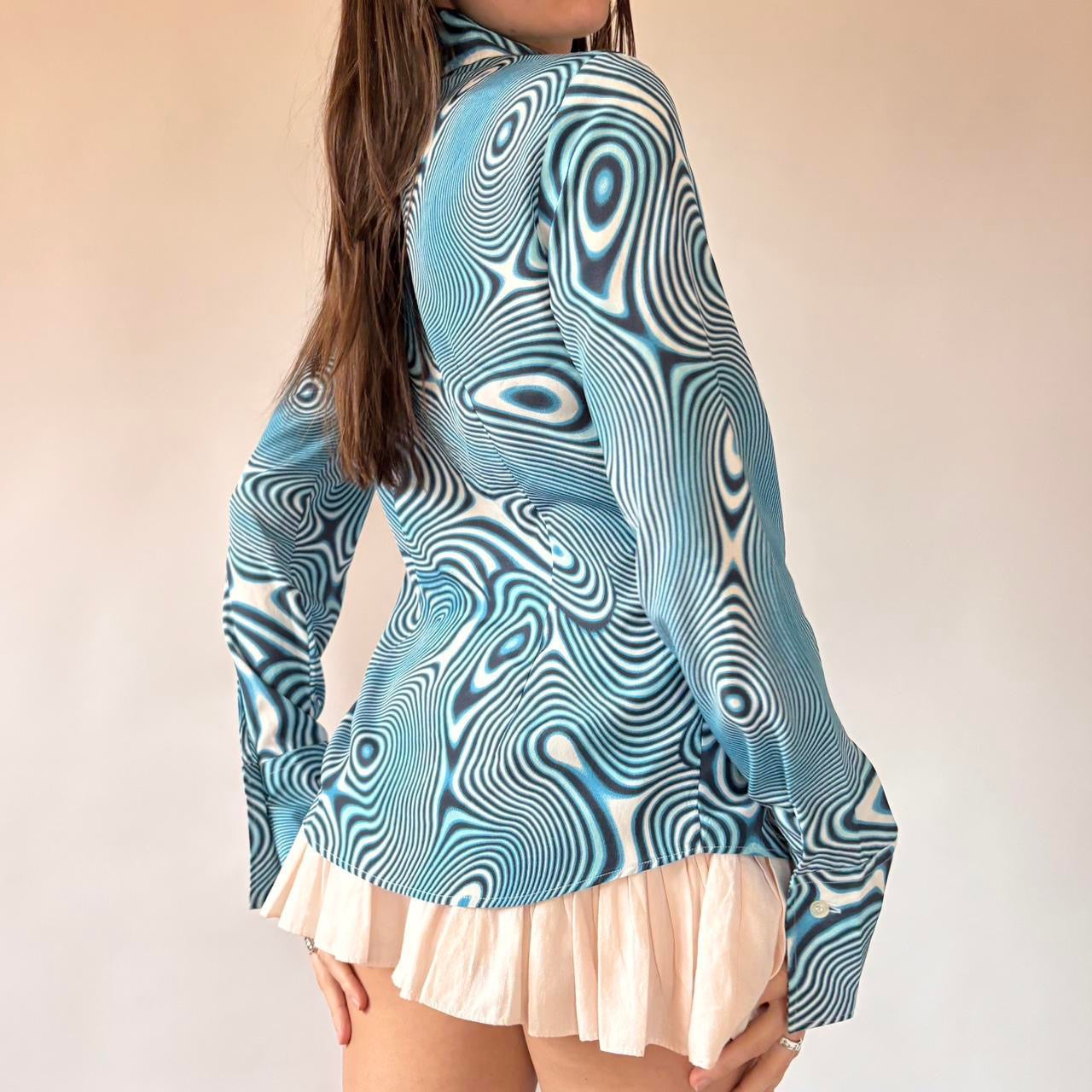 Y2K Benetton Psychedelic Cyber Top (S)