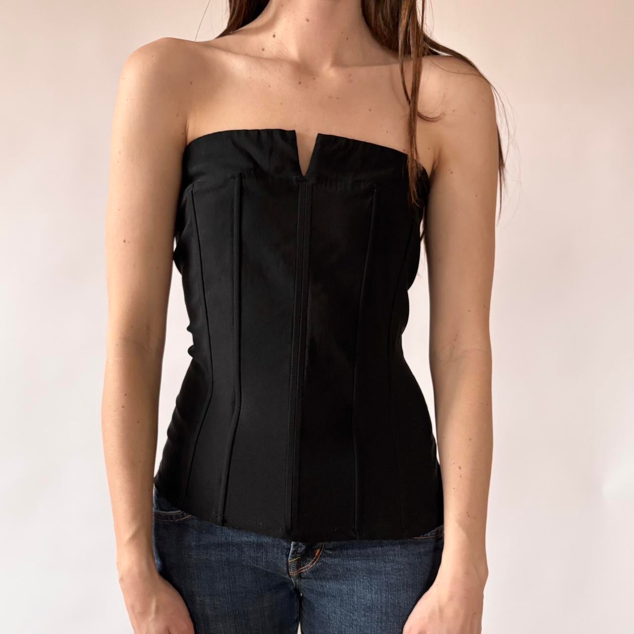 Y2K Noir Strapless Top (M/L)