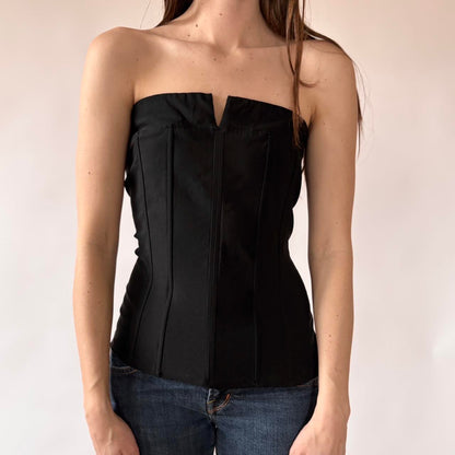 Y2K Noir Strapless Top (M/L)