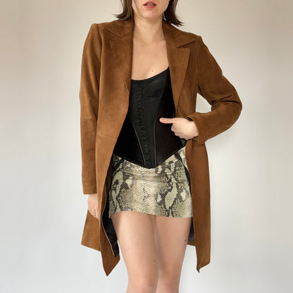 Genuine Suede Leather Coat (S)