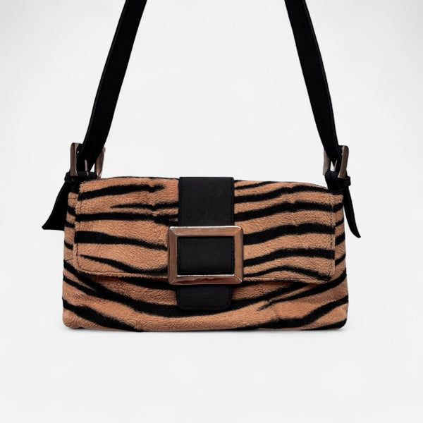 Y2K Fuzzy Tiger Shoulder Bag