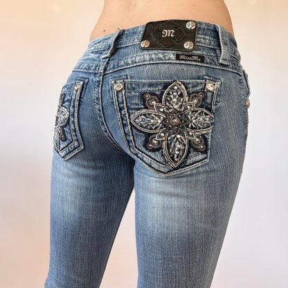 Y2K Low Rise Miss Me Jeans (XXS)