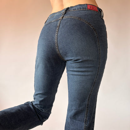 Y2K Saddleback Flare Jeans (S/M)