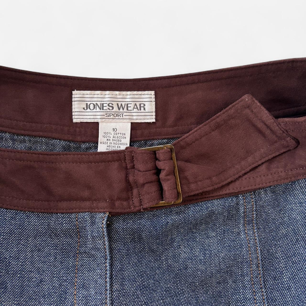 Y2K Belted Denim Skirt (M)