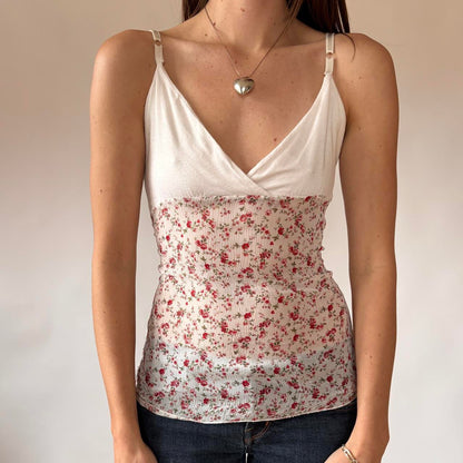 Italian Y2K Floral Cami Tank Top (S)