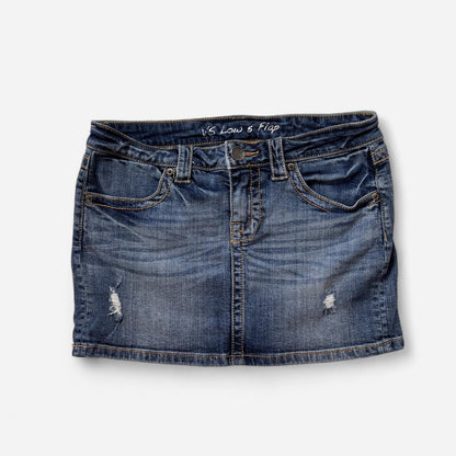 Y2K Low Rise Denim Mini Skirt (XS/S)