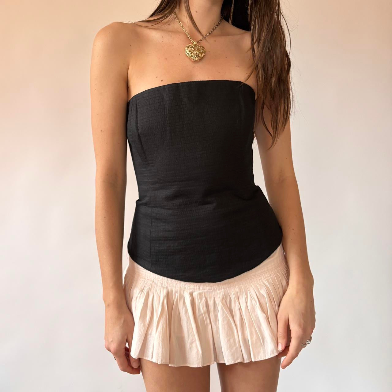 90s Italian Linen Structured Top (S)