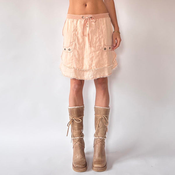 Deadstock 2000s Linen Skirt (XS-M)