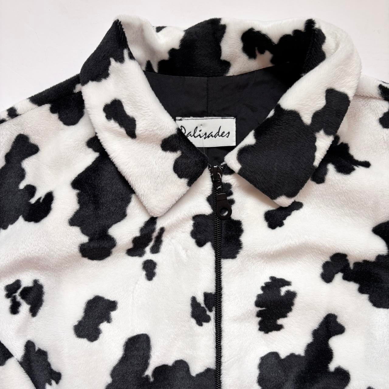 90s Fuzzy Cow Print Jacket (M)