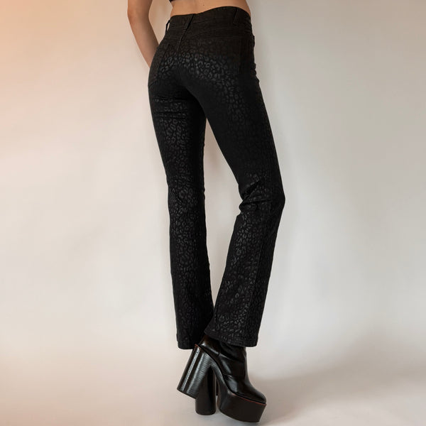 Y2K Noir Leopard Flares (XXS)