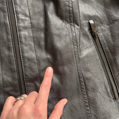 Chrome Genuine Leather Moto Jacket (XL/1X)